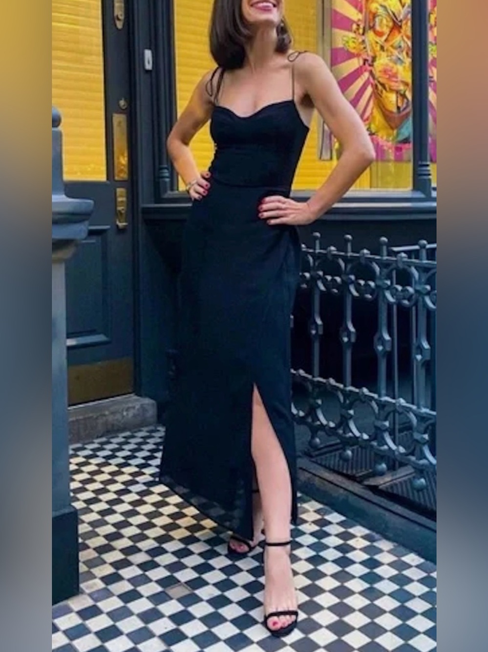 Reformation Kourtney Georgette Midi Dress in Black